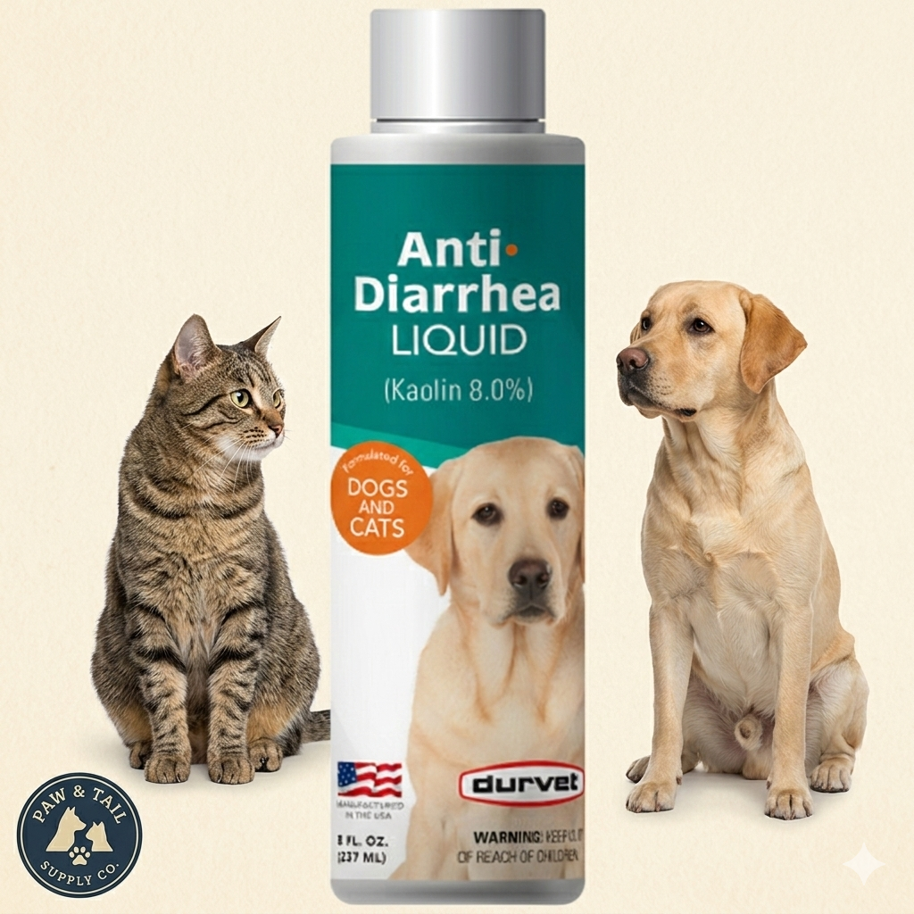 Durvet Kaolin Anti-Diarrhea Liquid 8 oz. Dogs &amp; Cats Electrolyte Support