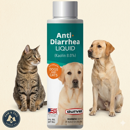 Durvet Kaolin Anti-Diarrhea Liquid 8 oz. Dogs &amp; Cats Electrolyte Support