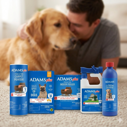Adams Complete Indoor &amp; Outdoor Flea Treatment System for Medium Dogs 15–30 lbs