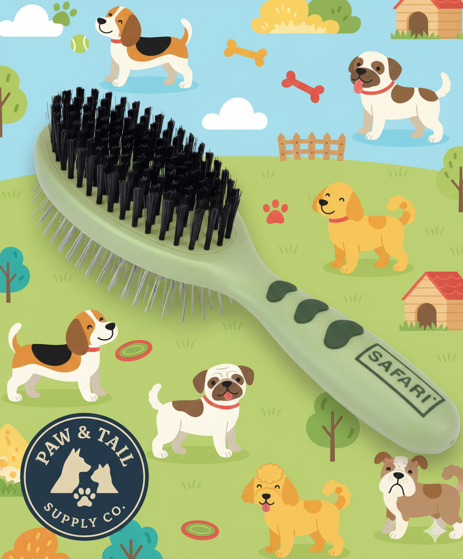 Coastal Safari Pin &amp; Bristle Combo Dog Brush Dual Sided Plastic Handle Groomer