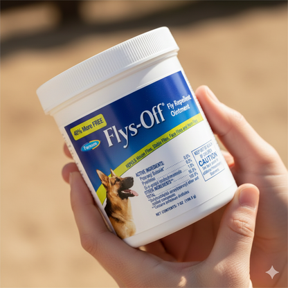 Farnam Flys-Off Repellent Ointment 7 oz for Dogs &amp; Horses Kills Repels Flies