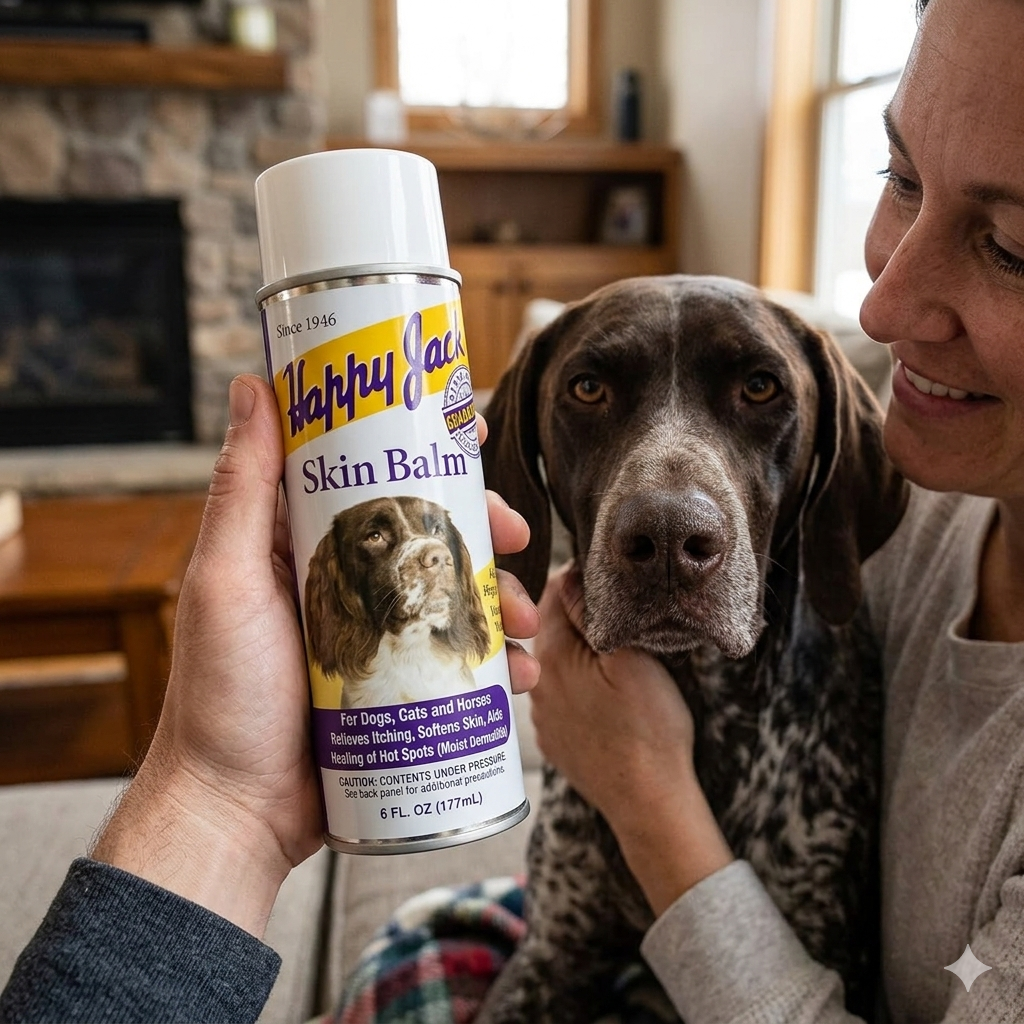 Happy Jack Skin Balm Aerosol For Dogs Cats &amp; Horses 6 oz.