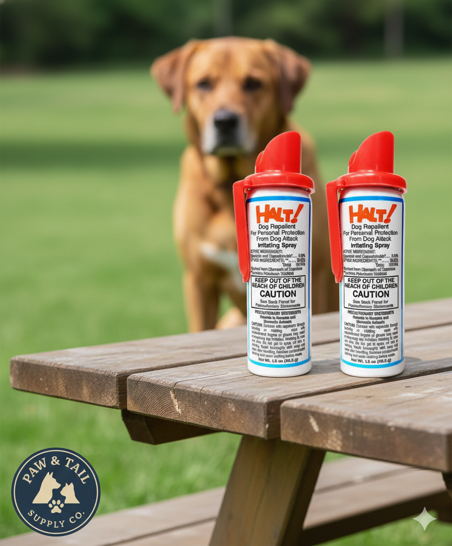 Halt Dog Repellent Spray 1.5 oz Effective Safe Capsaicin Defense for Dogs 2-Pack