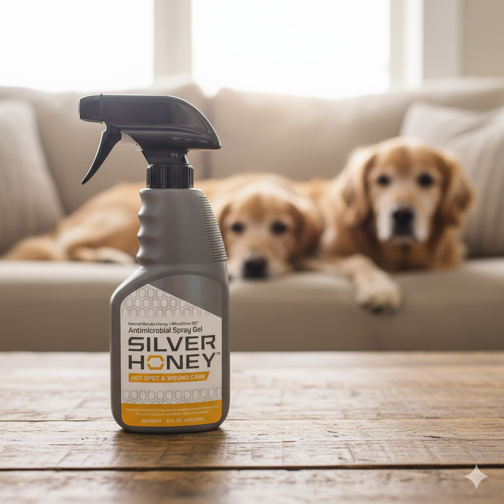 Absorbine Silver Honey Spray Gel Dogs Cats Hot Spot Wound Care Antibiotic-Free 8 oz.