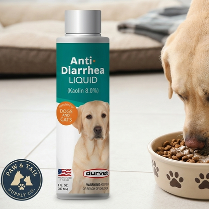 Durvet Kaolin Anti-Diarrhea Liquid 8 oz. Dogs &amp; Cats Electrolyte Support