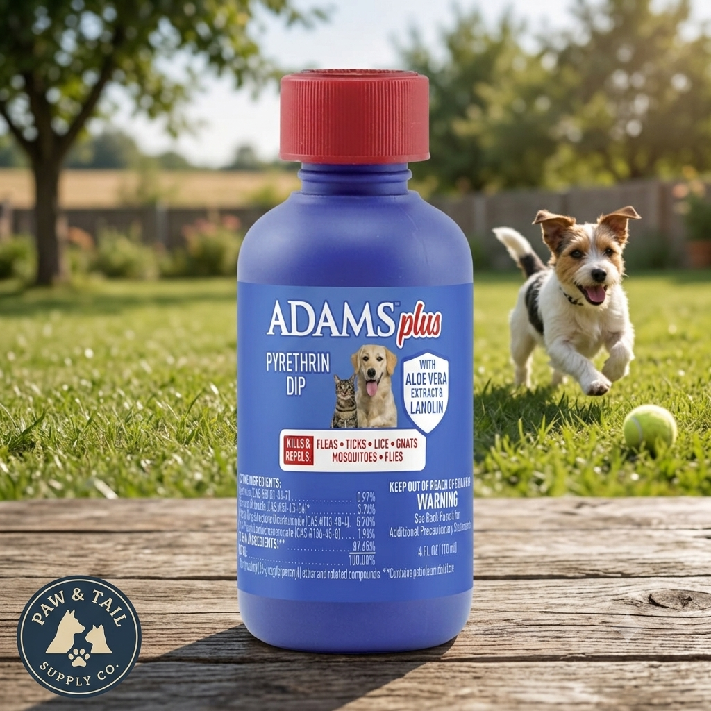 Adams Plus Pyrethrin Dip for Dogs Cats Puppies Kittens 4 oz.