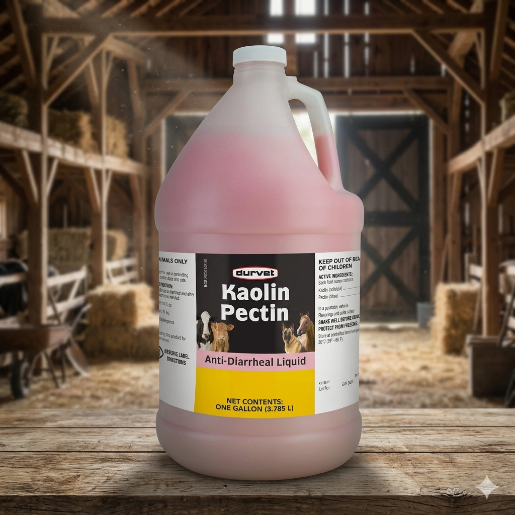 Durvet Kaolin Pectin Anti-Diarrheal Horse Cattle Dog &amp; Cat Digestive 1 Gallon