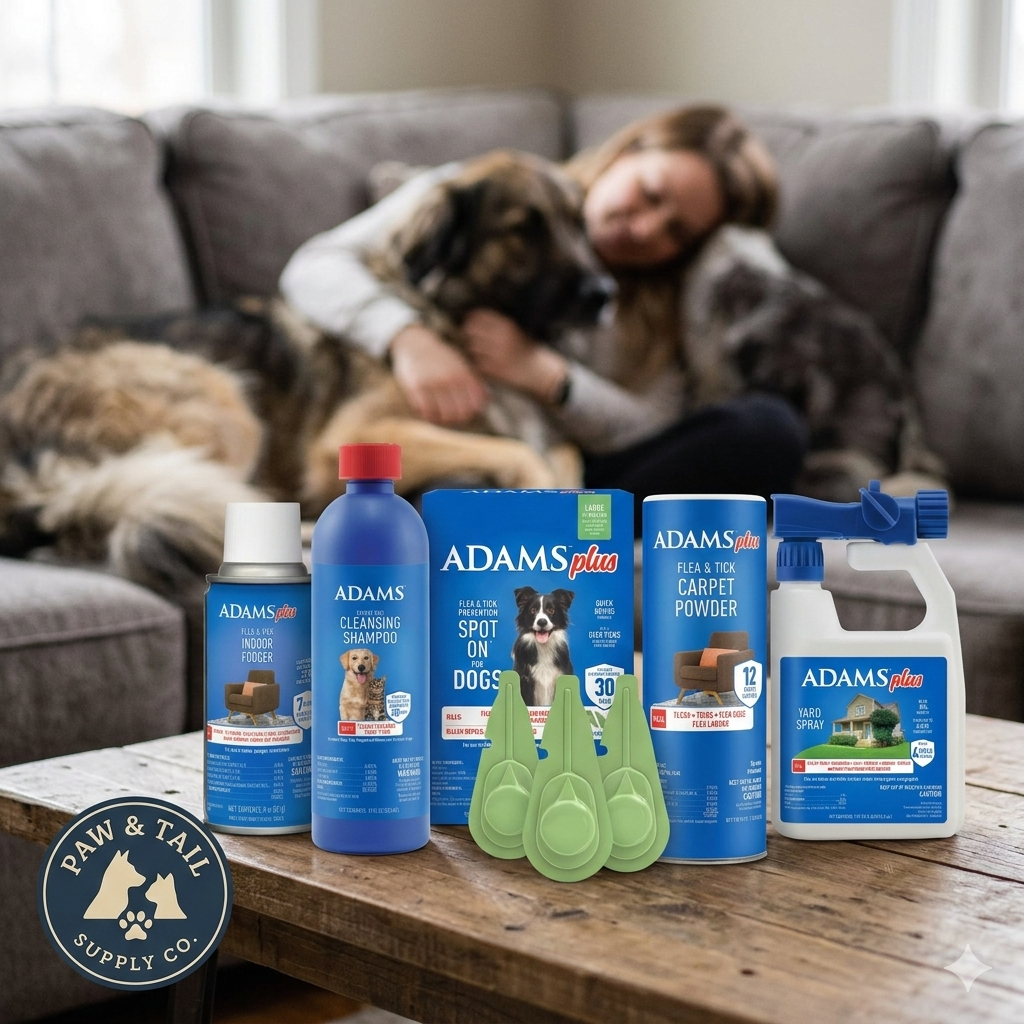 Adams Complete Indoor &amp; Outdoor Flea Treatment System for Large Dogs 31–60 lbs
