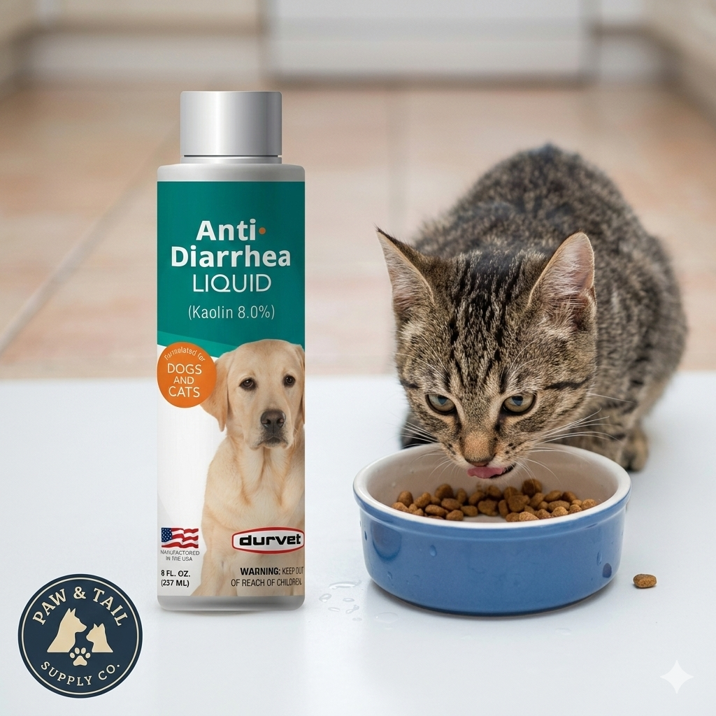 Durvet Kaolin Anti-Diarrhea Liquid 8 oz. Dogs &amp; Cats Electrolyte Support