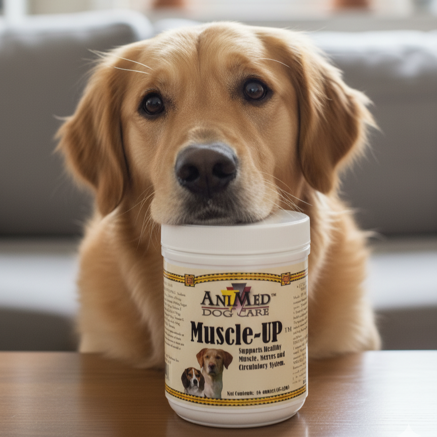 AniMed Muscle Up Powder for Dogs Muscle Recovery &amp; Electrolyte Support 16 oz.