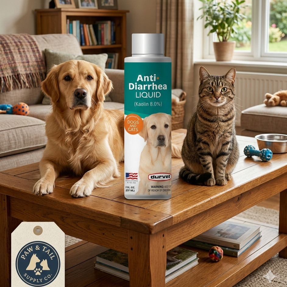 Durvet Kaolin Anti-Diarrhea Liquid 8 oz. Dogs &amp; Cats Electrolyte Support