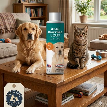 Durvet Kaolin Anti-Diarrhea Liquid 8 oz. Dogs &amp; Cats Electrolyte Support