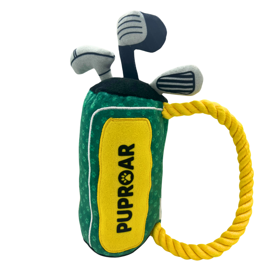 PUPROAR Golf Dog Toy | Cute Squeaky Plush Dog Toy with Rope &amp; Crinkle