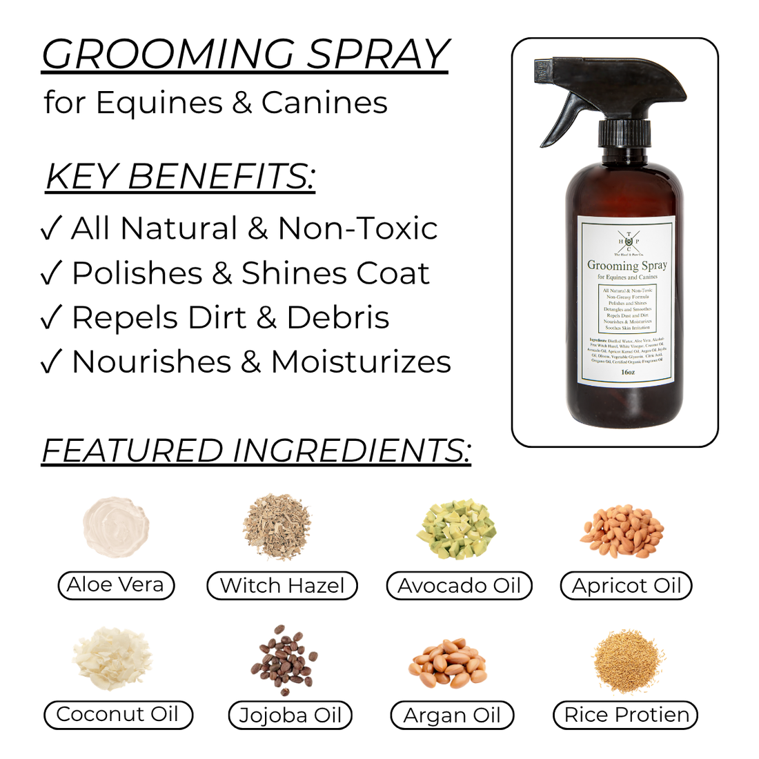Grooming Spray - for Dogs &amp; Horses
