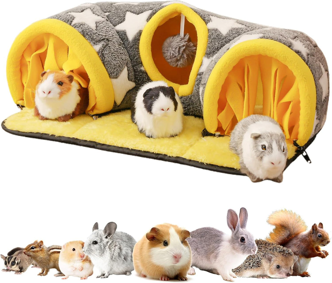 Guinea Pig Tunnel Bed Hideout Plush Tube Small Animal Rabbit Hamster
