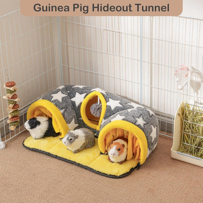 Guinea Pig Tunnel Bed Hideout Plush Tube Small Animal Rabbit Hamster