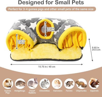 Guinea Pig Tunnel Bed Hideout Plush Tube Small Animal Rabbit Hamster