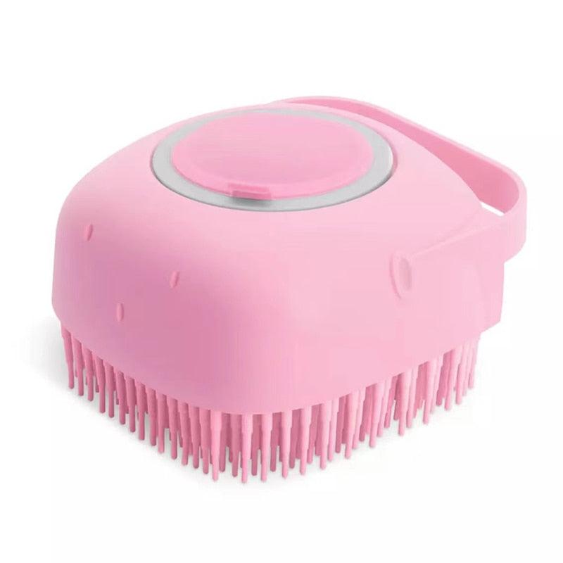 Pet Dog Cat Silicone Back Shower Brush Soft Hair Massage Bathtub Scrub Artifact Bath Brush 2-in-1 Pet  Massage Comb Soft Silicone Pet Shower Hair Grooming Comb Dog Cleaning Tool Pet Supplies Pet Brush Bath Massage Brush Shampoo Dispenser for Pet