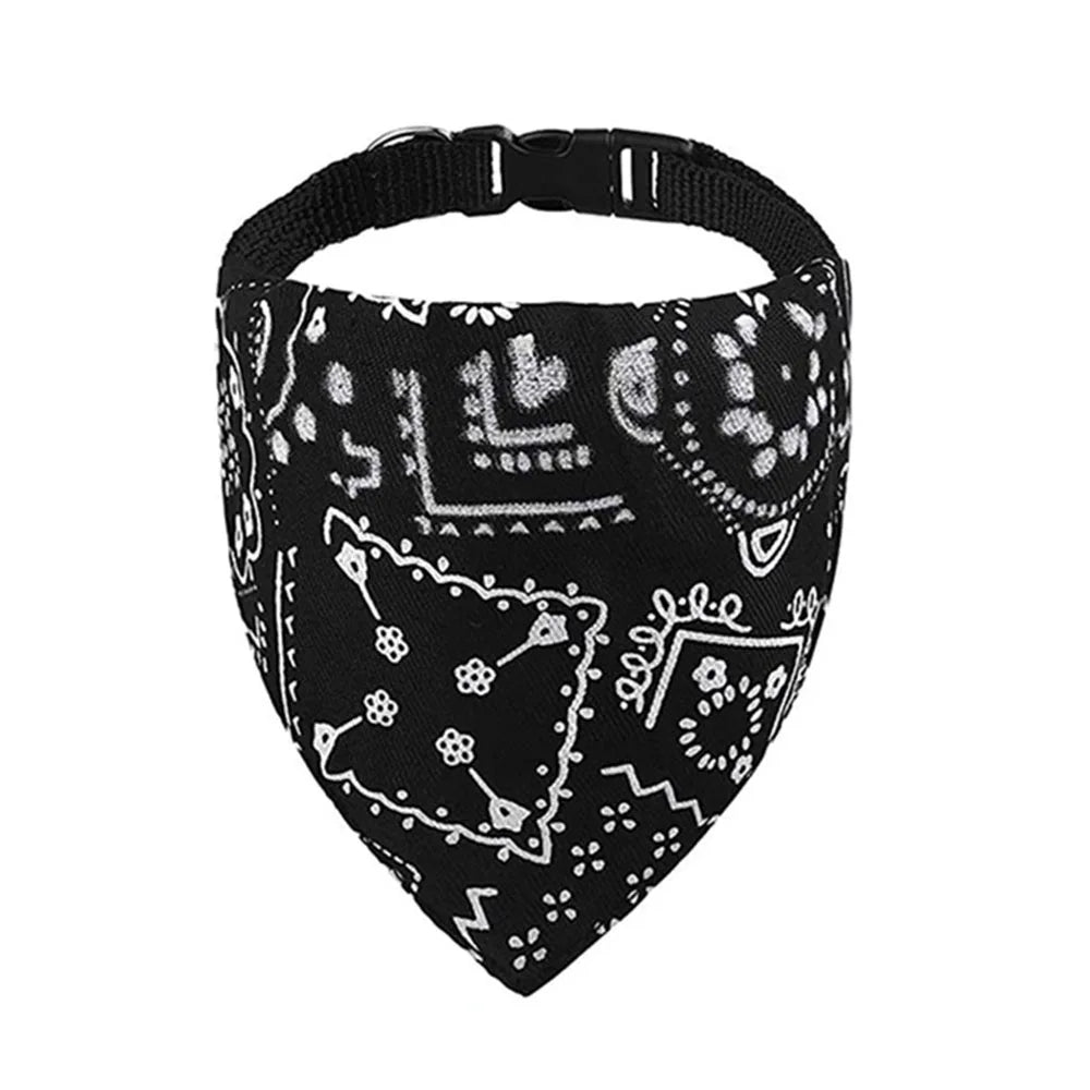 Washable Printed Cat Bow Tie Kitten Dog Scarf Adjustable Pet Cat Bandana Bib Collar Handmade Trigon Pet Supplies Cat Accessories