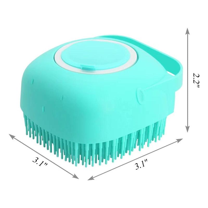 Pet Dog Cat Silicone Back Shower Brush Soft Hair Massage Bathtub Scrub Artifact Bath Brush 2-in-1 Pet  Massage Comb Soft Silicone Pet Shower Hair Grooming Comb Dog Cleaning Tool Pet Supplies Pet Brush Bath Massage Brush Shampoo Dispenser for Pet