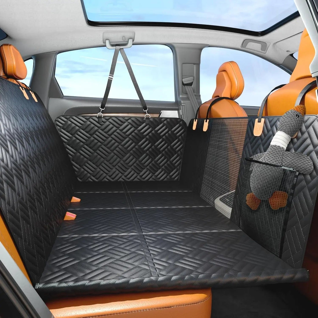 Hard Bottom Dog Car Seat Cover Hammock for Back Seat SUV Truck