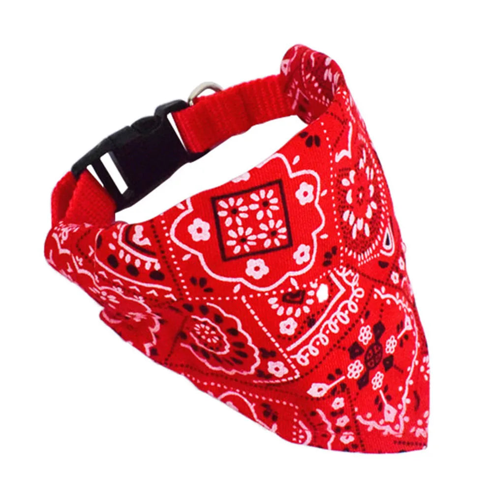Washable Printed Cat Bow Tie Kitten Dog Scarf Adjustable Pet Cat Bandana Bib Collar Handmade Trigon Pet Supplies Cat Accessories