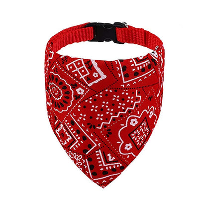 Washable Printed Cat Bow Tie Kitten Dog Scarf Adjustable Pet Cat Bandana Bib Collar Handmade Trigon Pet Supplies Cat Accessories