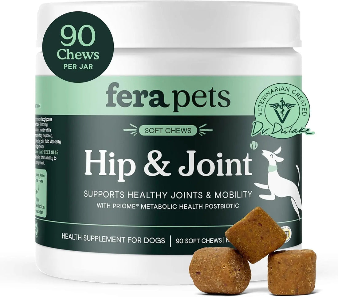 Hip &amp; Joint Supplement for Dogs – 90 Soft Chews, Glucosamine &amp; MSM