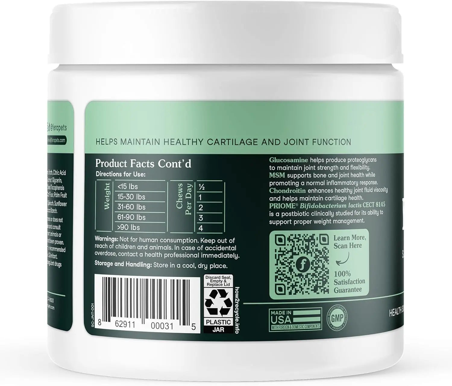 Hip &amp; Joint Supplement for Dogs – 90 Soft Chews, Glucosamine &amp; MSM