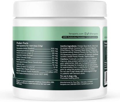 Hip &amp; Joint Supplement for Dogs – 90 Soft Chews, Glucosamine &amp; MSM