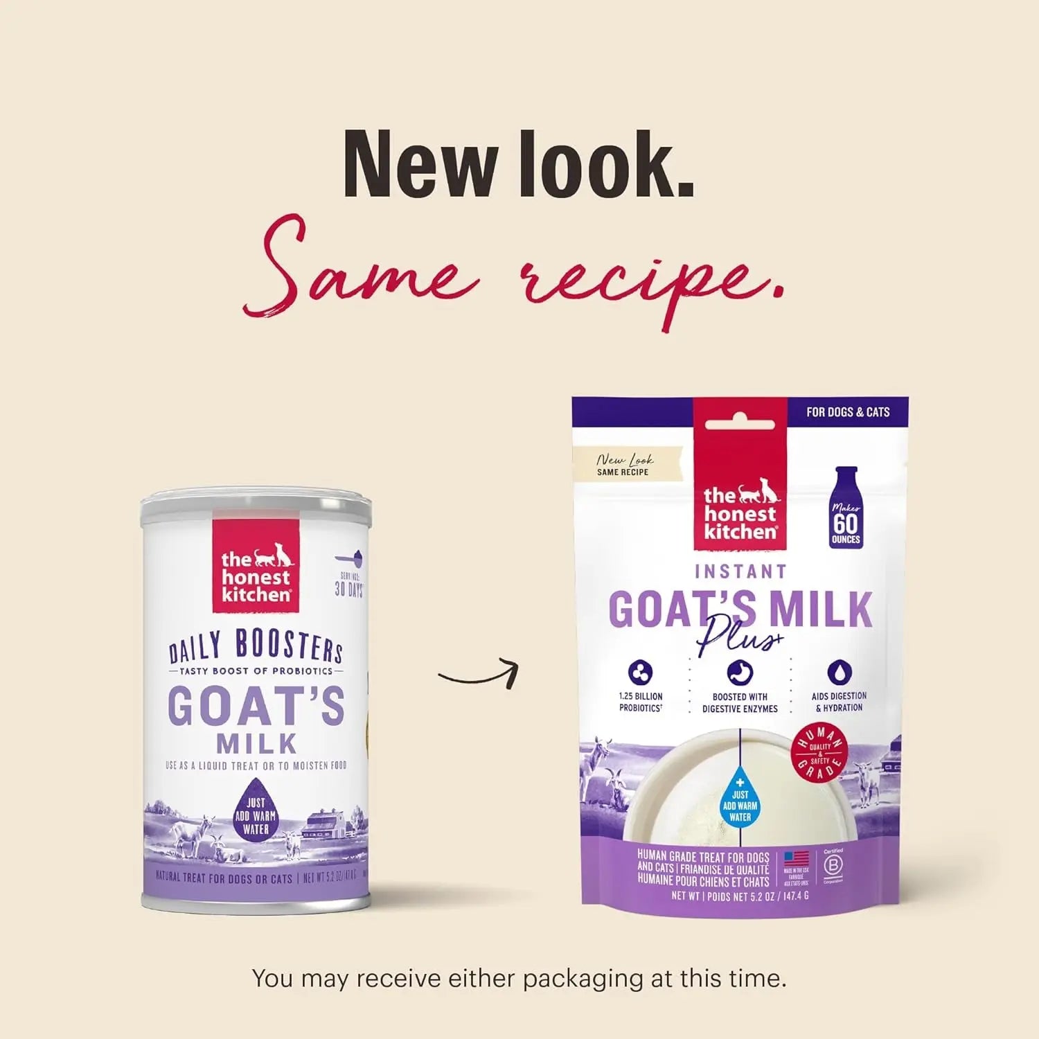 Honest Kitchen Goat Milk Powder Probiotics for Dogs &amp; Cats 5.2oz