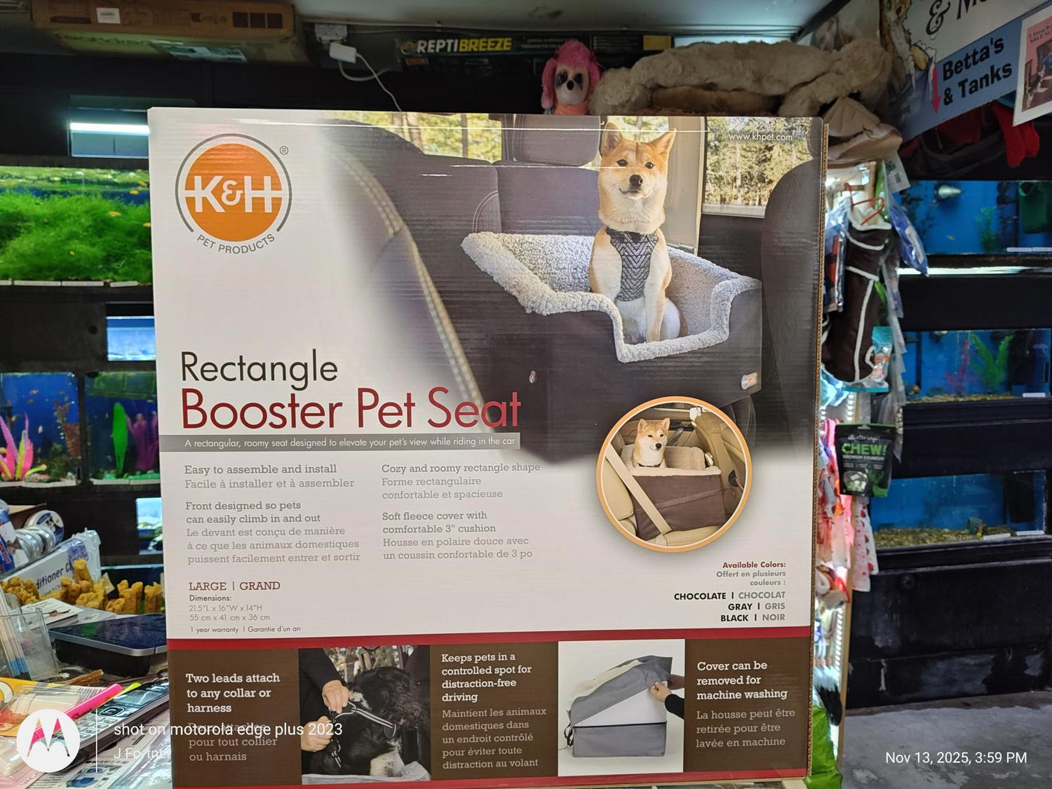 K&amp;H Rectangle Pet Booster Pet Dog Car Seat - Large Grey