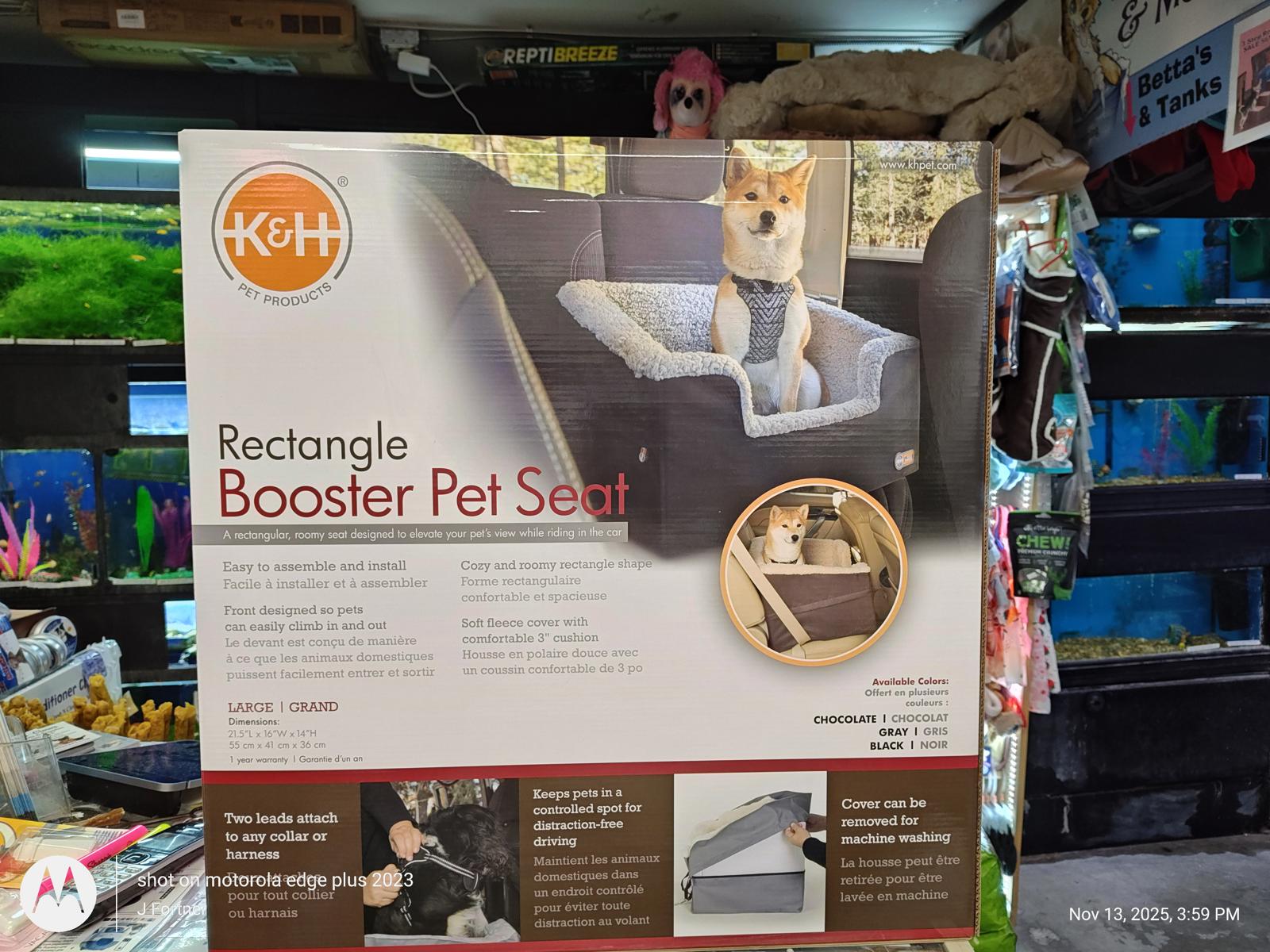 K&amp;H Rectangle Pet Booster Pet Dog Car Seat - Large Grey