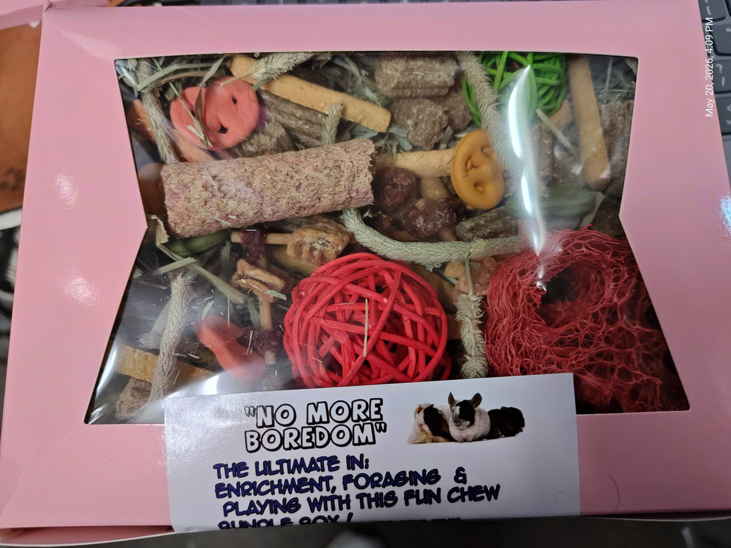 Fun ,Forage &amp; Chew "No More Boredom" Box 12 OZ- Chinchillas, Guinea Pigs, Rabbits