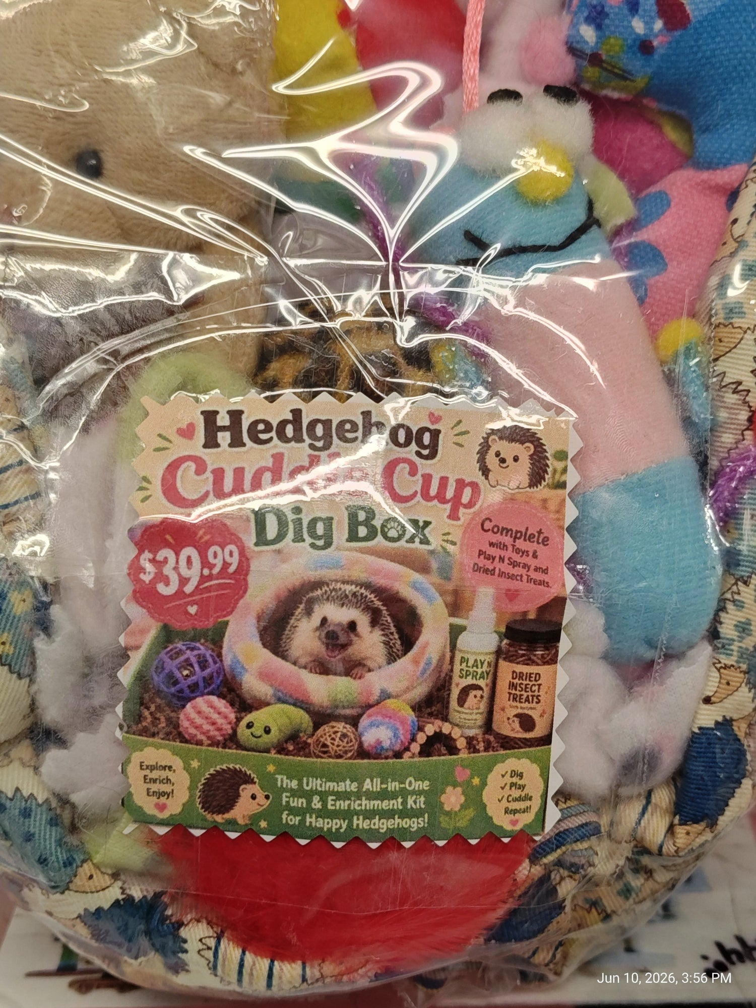 Cuddle Cup dig Box  Lots of toys Great for Hedgehogs &amp; Exotics
