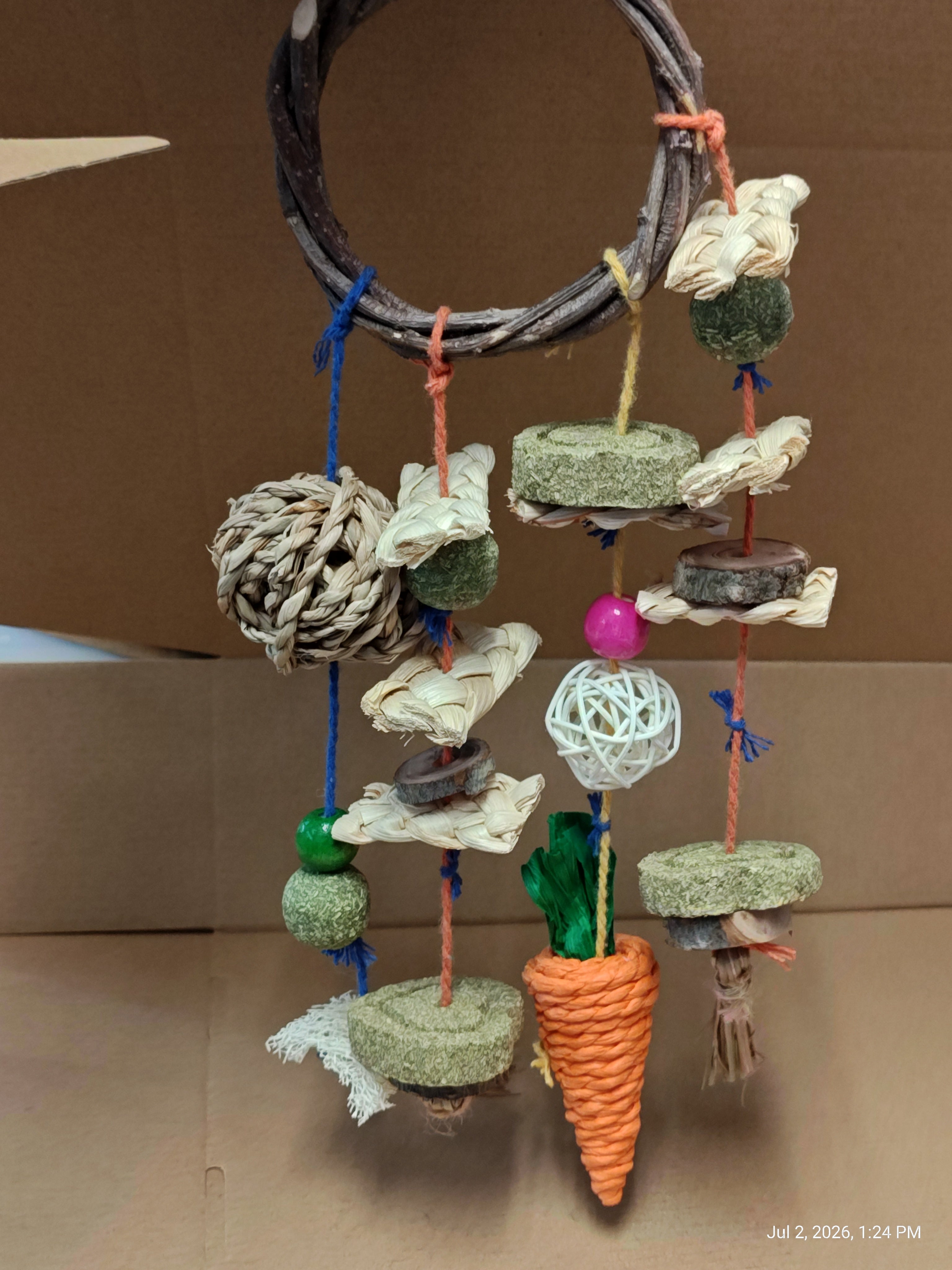 Chew Toy Hanging (With Clips) hang in cage for Great Fun