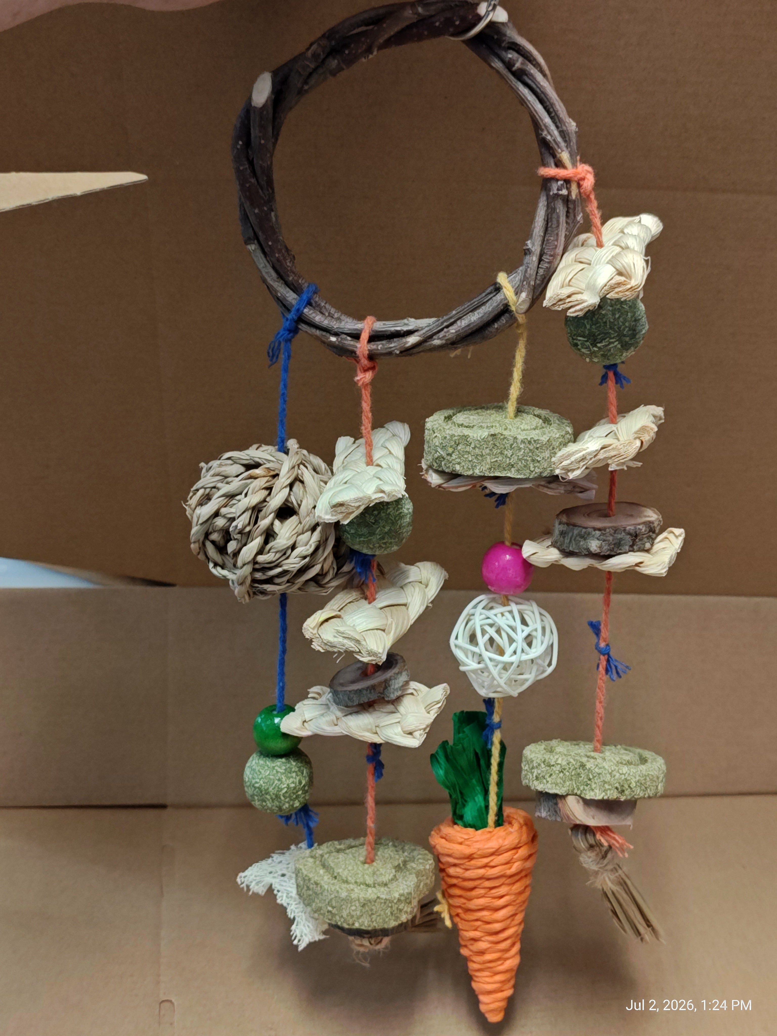 Chew Toy Hanging (With Clips) hang in cage for Great Fun