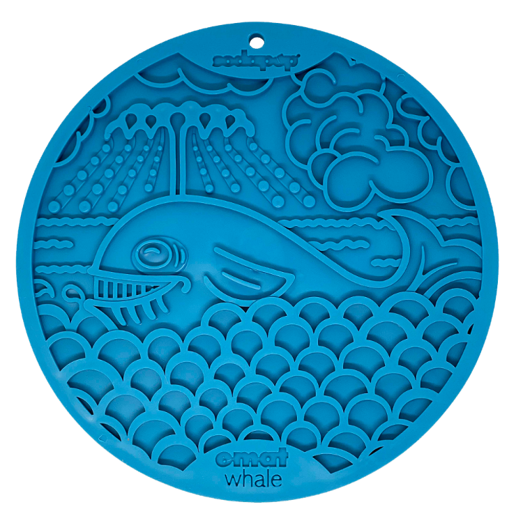Whale eMat - Enrichment Lick Mat for Dogs and Cats - with Suction Cups | Whale Design | USA Made
