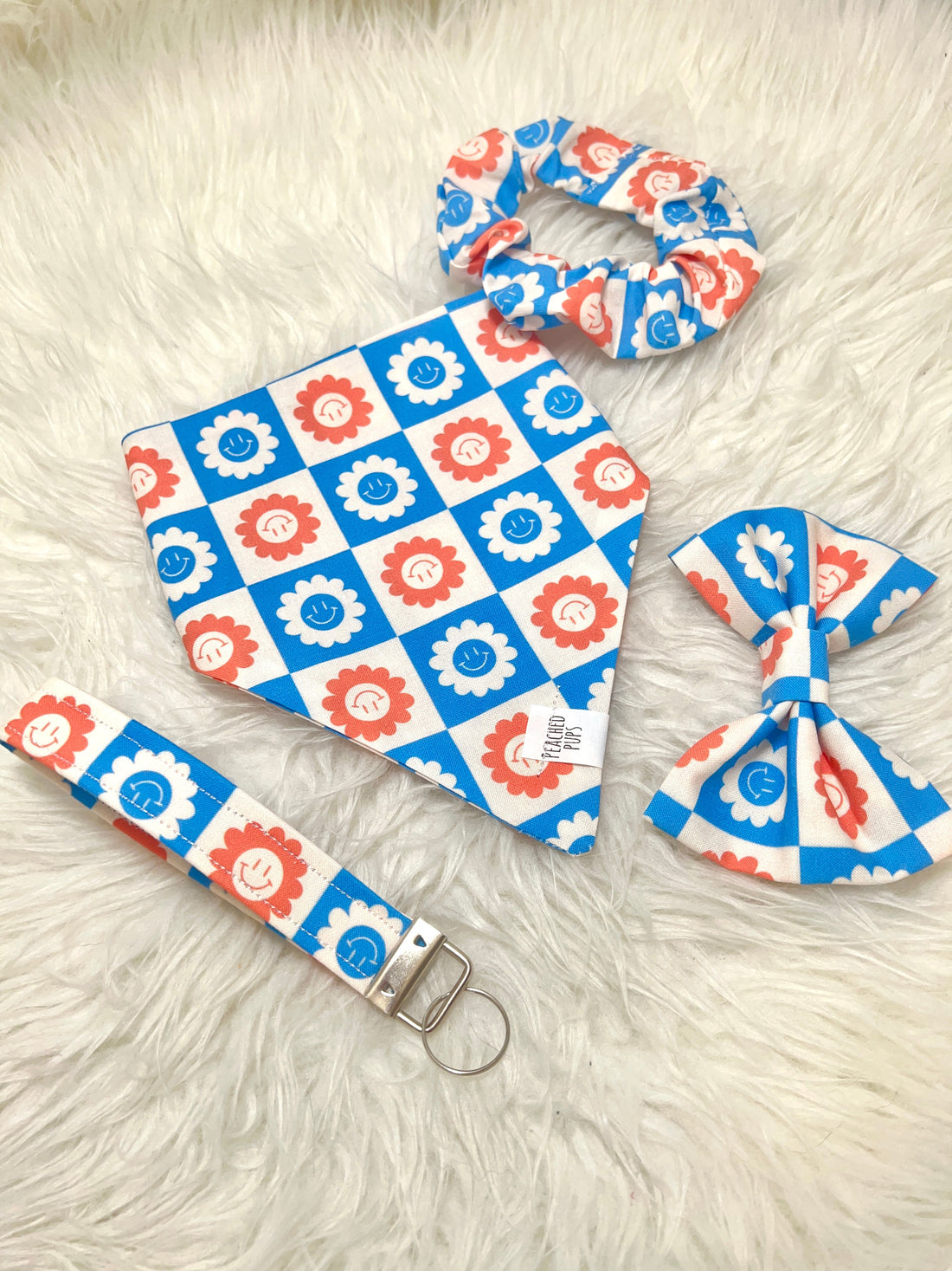 red, white &amp; bloom scrunchie