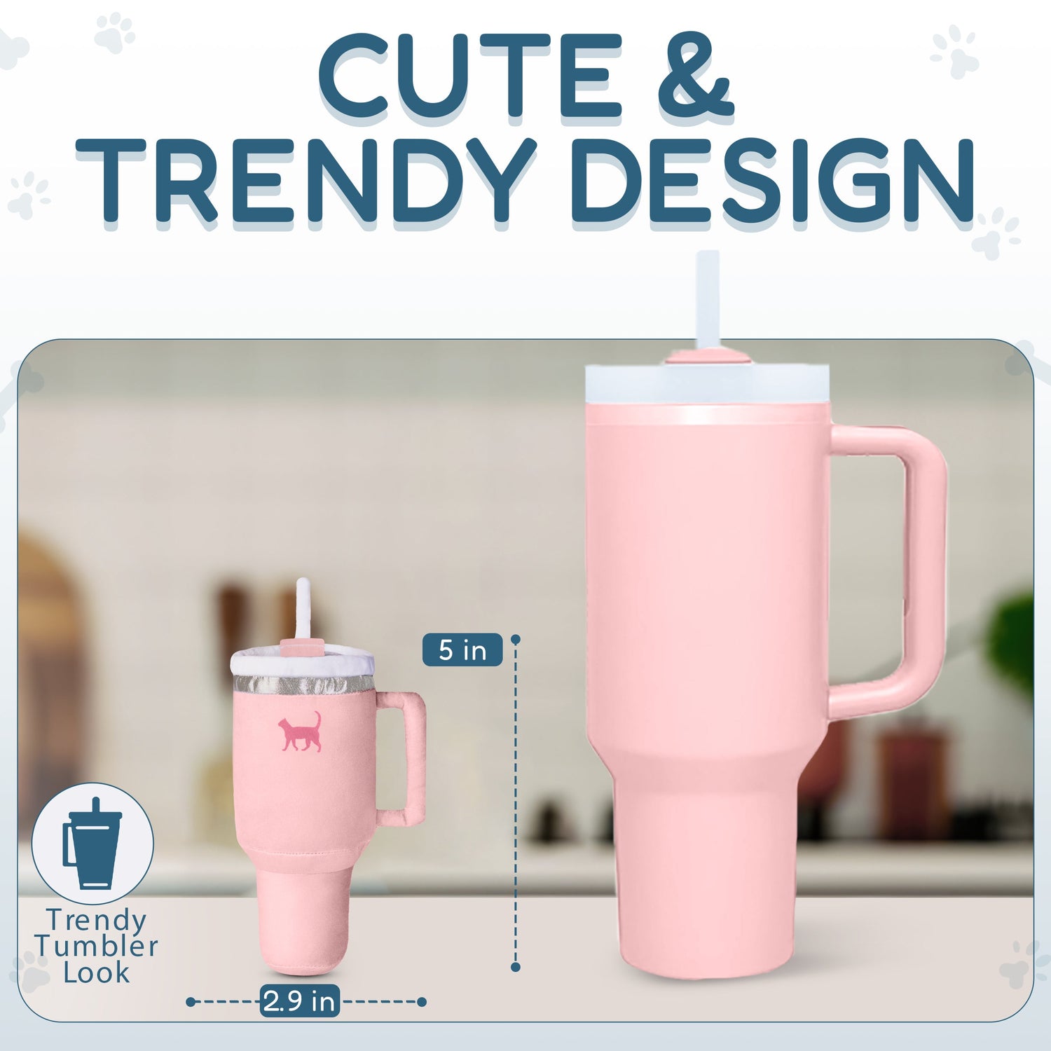 PUPROAR Kitty Cup Cat Toy | Cute Catnip &amp; Crinkle Plush Cat Toy