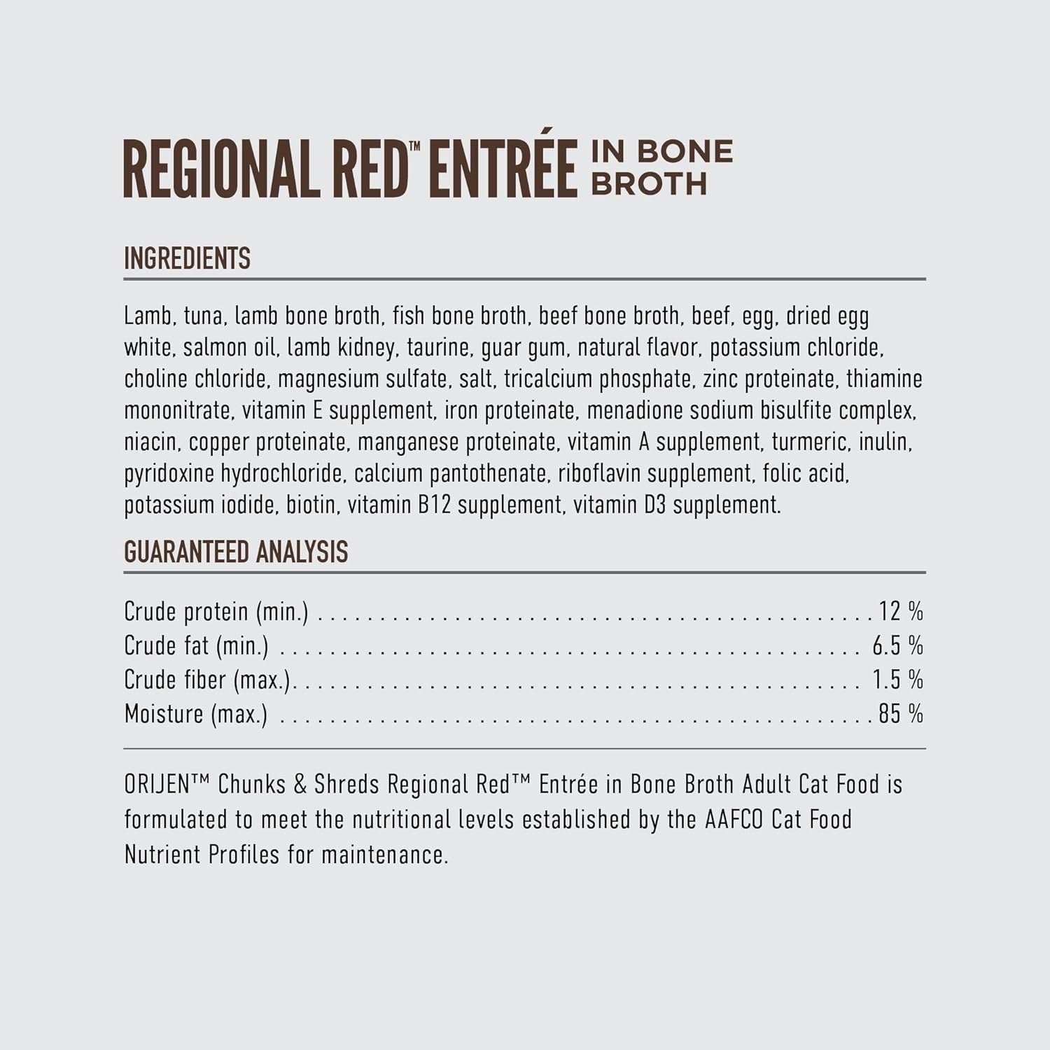 Orijen Grain Free Chunks &amp; Shreds, Regional Red Wet Cat Food (3oz)