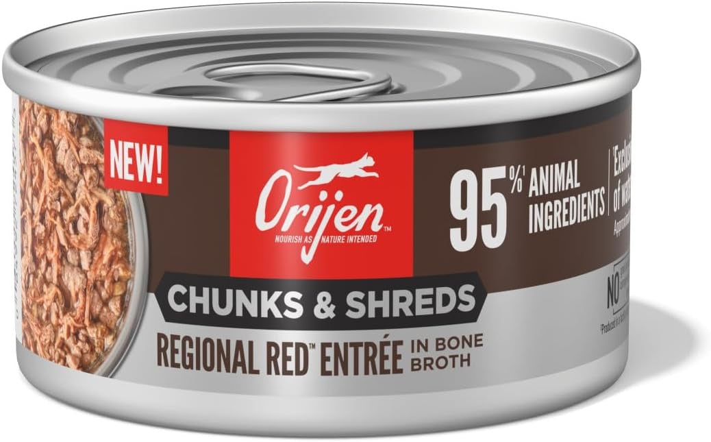 Orijen Grain Free Chunks &amp; Shreds, Regional Red Wet Cat Food (3oz)