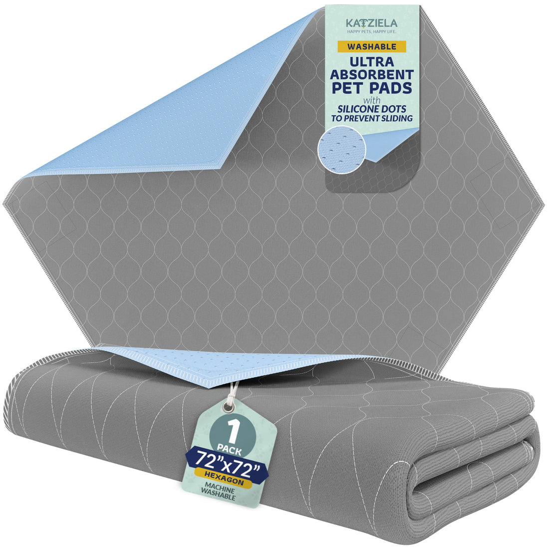 Katziela Washable Hexagon Dog Pee Pads