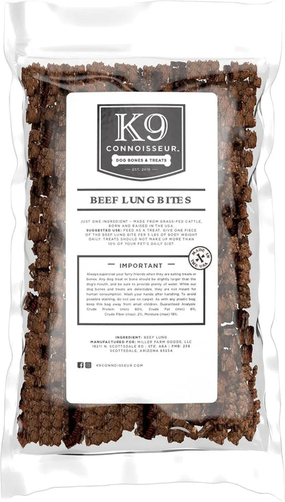 K9 Connoisseur Beef Lung Dog Treats 8 oz &amp; 2.5 lb USA Single Ingredient Bulk