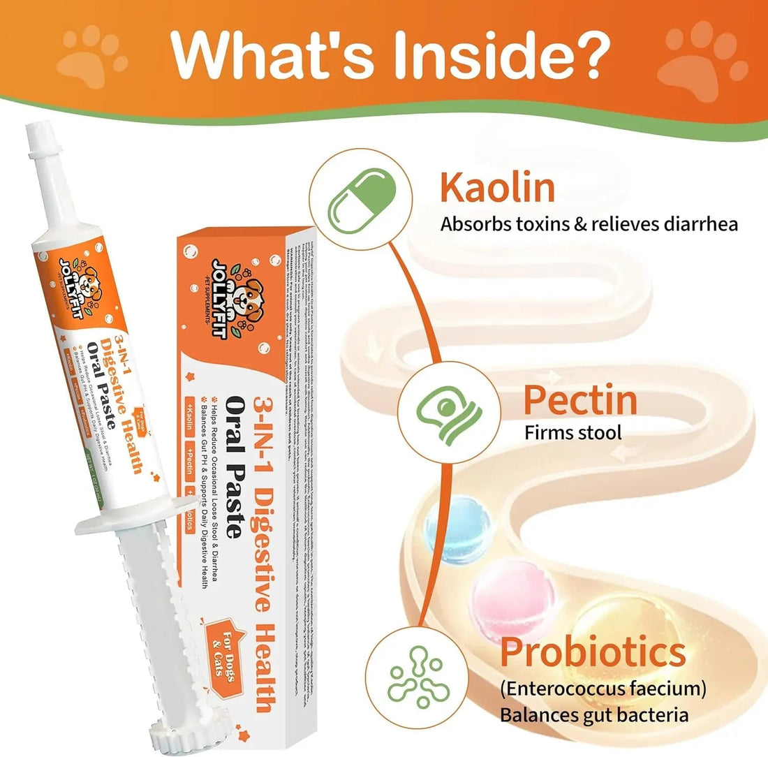 Kaolin Pectin Probiotic Paste for Dogs &amp; Cats – Digestive Support Anti-Diarrhea
