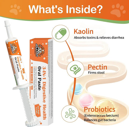 Kaolin Pectin Probiotic Paste for Dogs &amp; Cats – Digestive Support Anti-Diarrhea