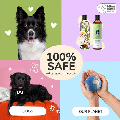 Kin+Kind Flea &amp; Tick Dog Shampoo – Plant-Based Lavender Treatment, 12 oz