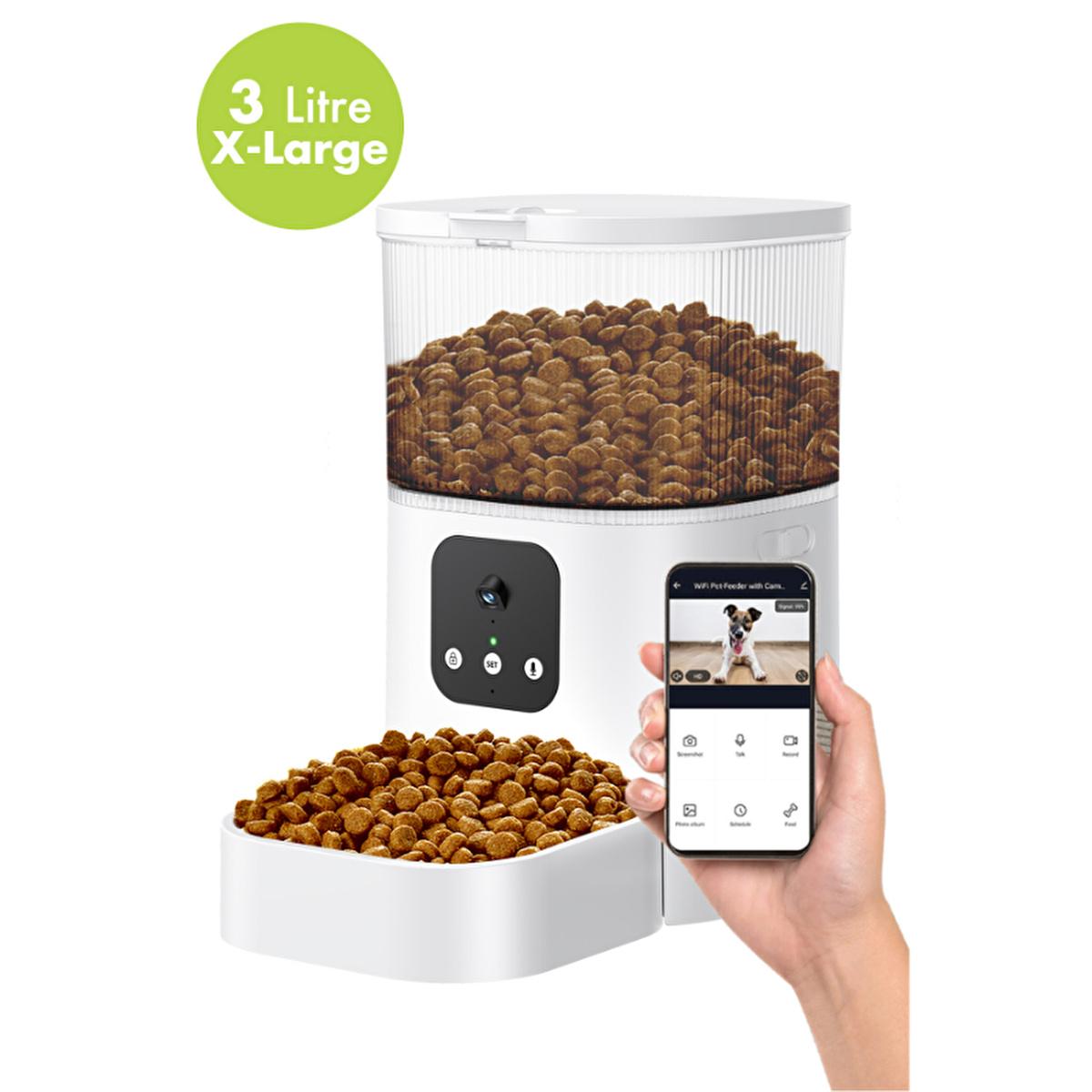 Kiwi Pets Smart Pet Feeder: 3L Automatic Food Dispenser with App Control &amp; Voice Recording - Programmable Cat &amp; Dog Feeder