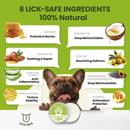 Lick-Safe Dog Paw &amp; Nose Balm with Coconut Oil, All-Natural Moisturizer