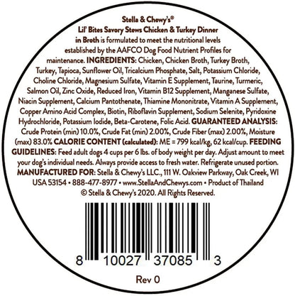 Stella &amp; Chewy’s Lil Bites Stew Chicken &amp; Turkey Dog Food (2.7oz)